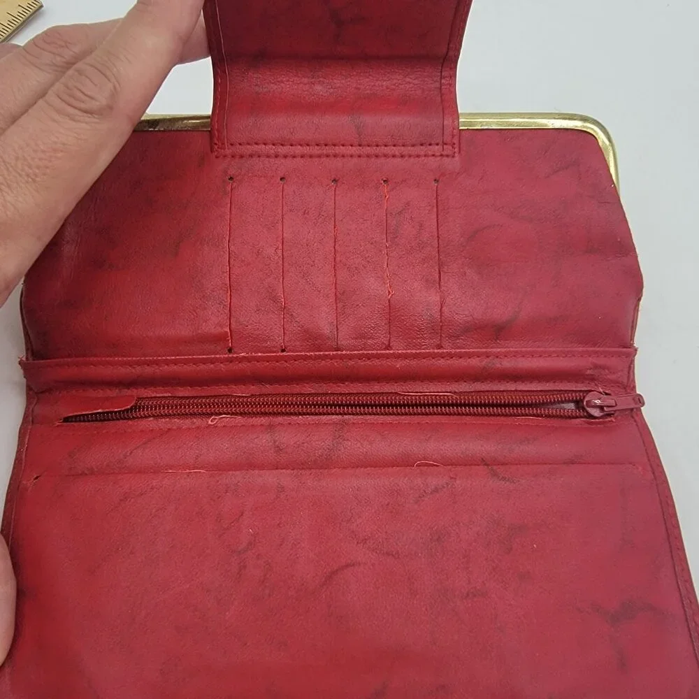 Buxton Wallet Vintage Women's Top Grain Cowhide Leather Very‎ Good Condition